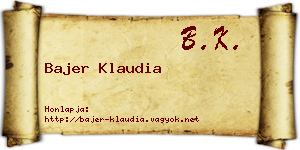 Bajer Klaudia névjegykártya